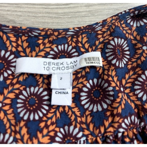 Derek Lam 10 Crosby Multi Printed Silk V-Neck Dress - Picture 6 of 12